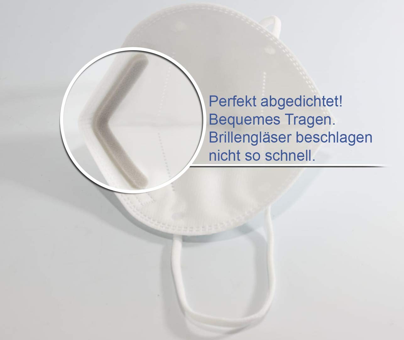 5x FFP3 Maske ohne Ventil mit Ohrschlaufe und Nasenpolster