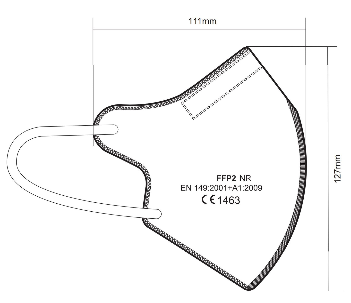 20x Kleine FFP2 Masken Weiß Ohrschlaufe Health Bros