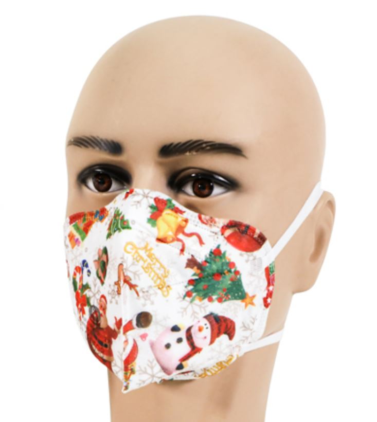 FFP2 Masken Weihnachtsmotiv mit Kopfschlaufe 2er Set Größe M