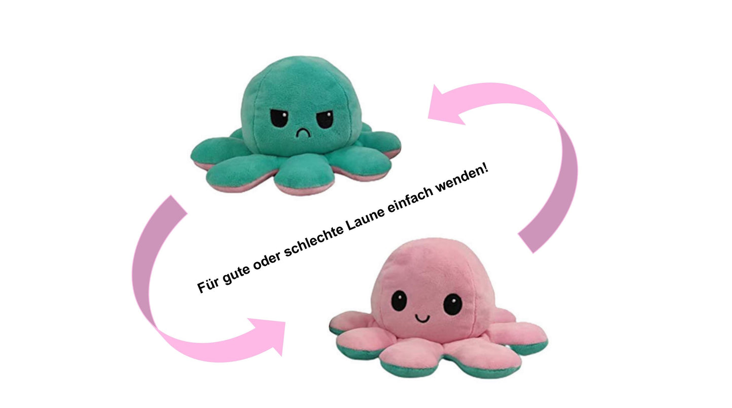 Süßes Oktopus-Kuscheltier zum Wenden - verschiedene Farben zur Auswahl