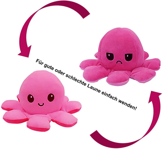 Süßes Oktopus-Kuscheltier zum Wenden - verschiedene Farben zur Auswahl